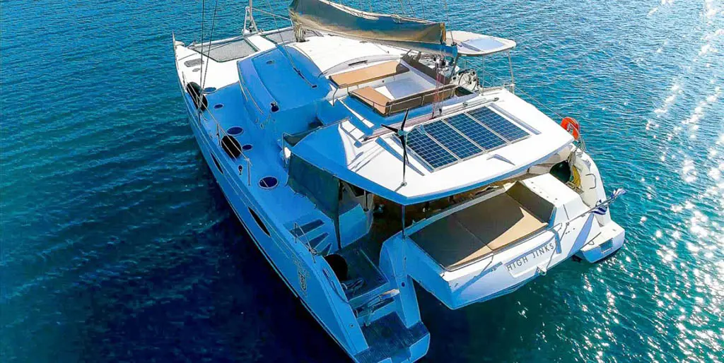 High Jinks II | Fountaine Pajot Sanya 57 | 5-Cabin Luxury Catamaran | Greece Charter | Booktheboat 