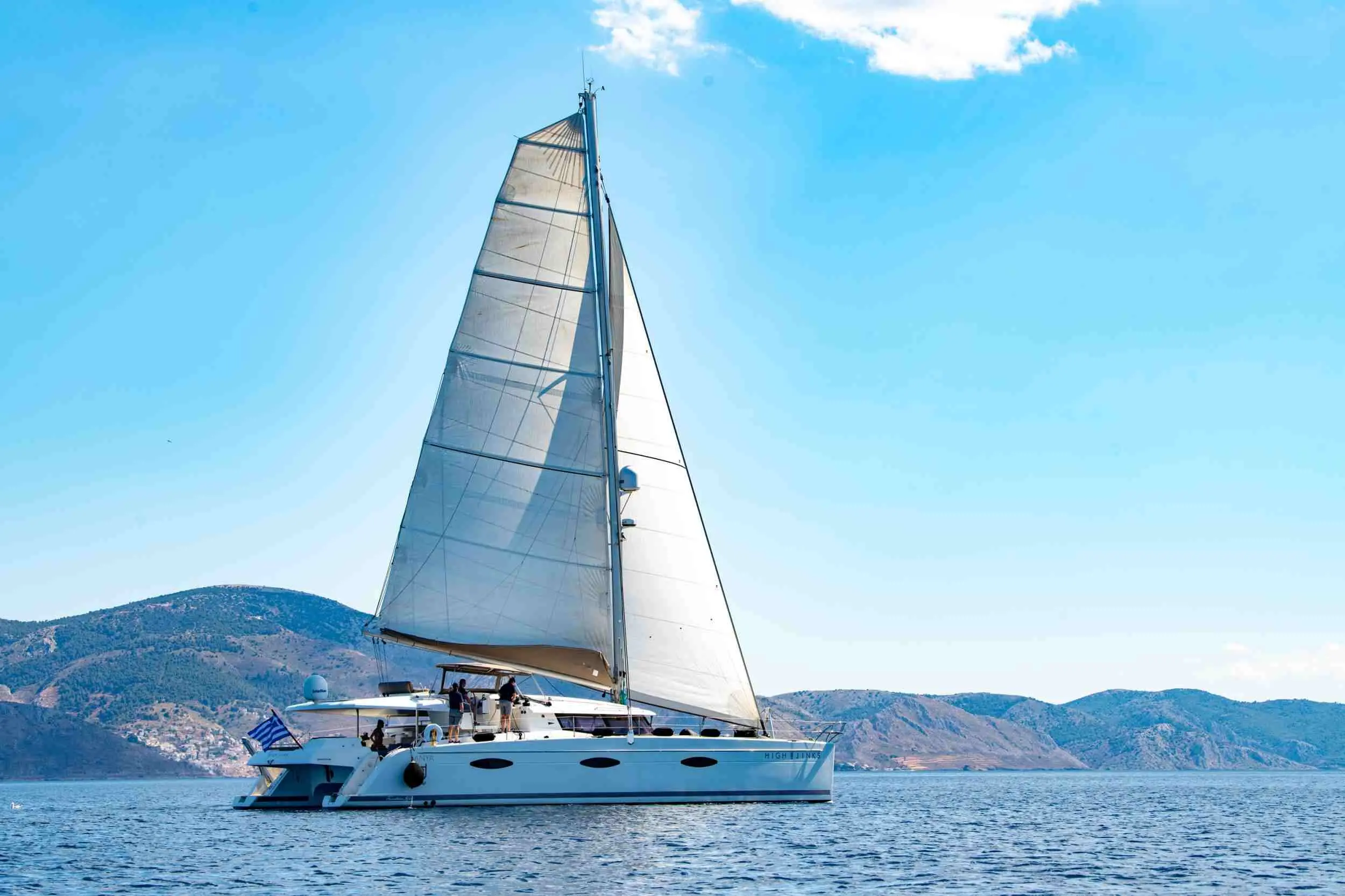 High Jinks | Fountaine Pajot Sanya 57 | 4-Cabin Luxury Catamaran | Greece Charter | Booktheboat 